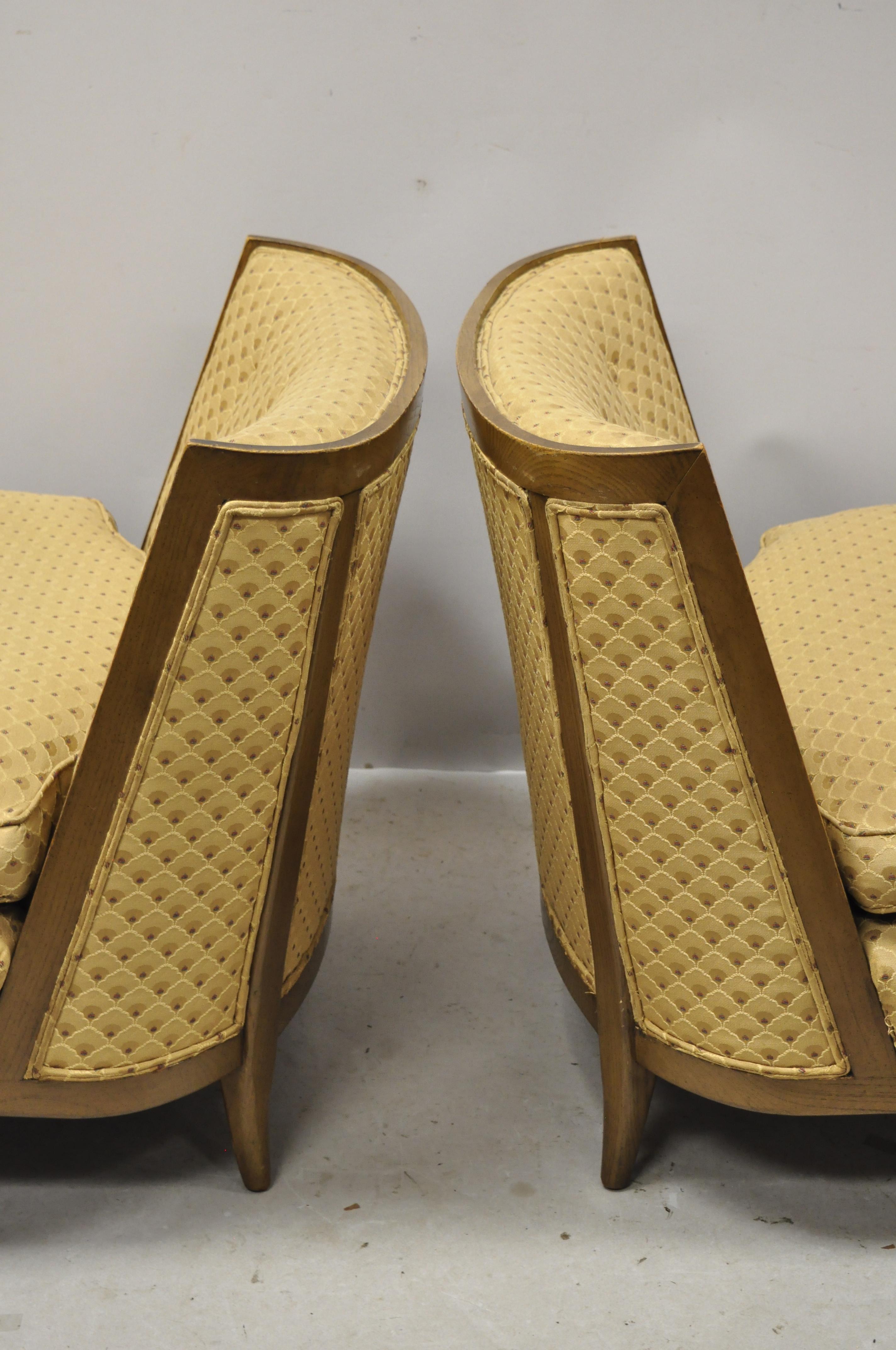 North American 20th Century Modern Paul McCobb Style Barrel Back Slipper Lounge Chairs, a Pair For Sale
