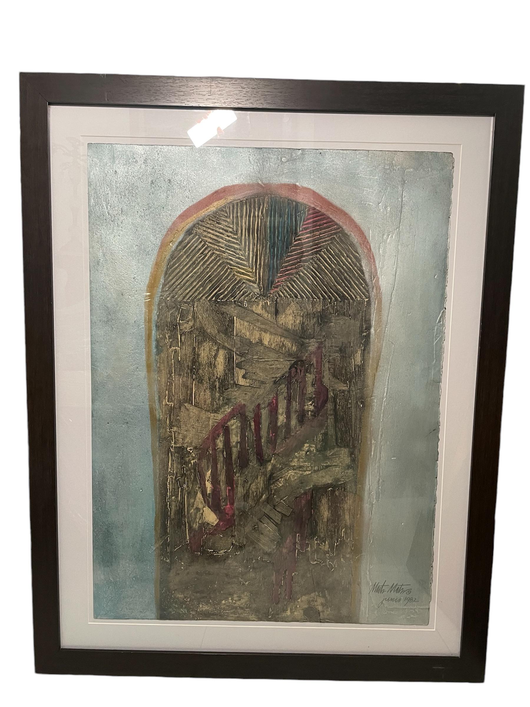 Moderno Pittura moderna del XX secolo di una porta ad arco tondo in vendita