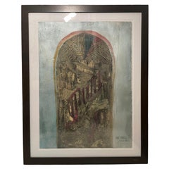 20th Century Modern Round Arch Door Painting