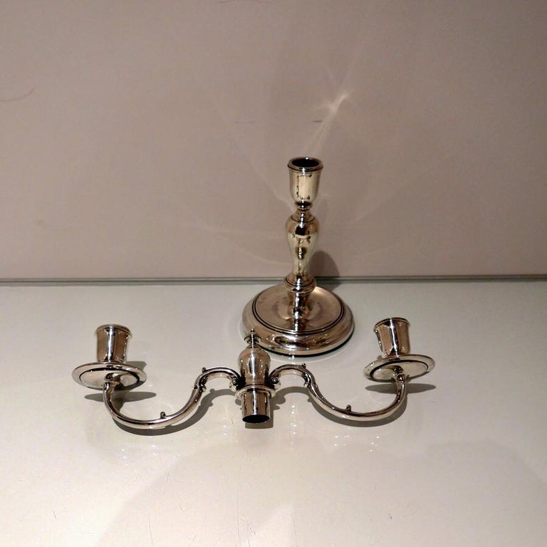 20th Century Modern Sterling Silver Candelabra London 1964 C.J Vander
