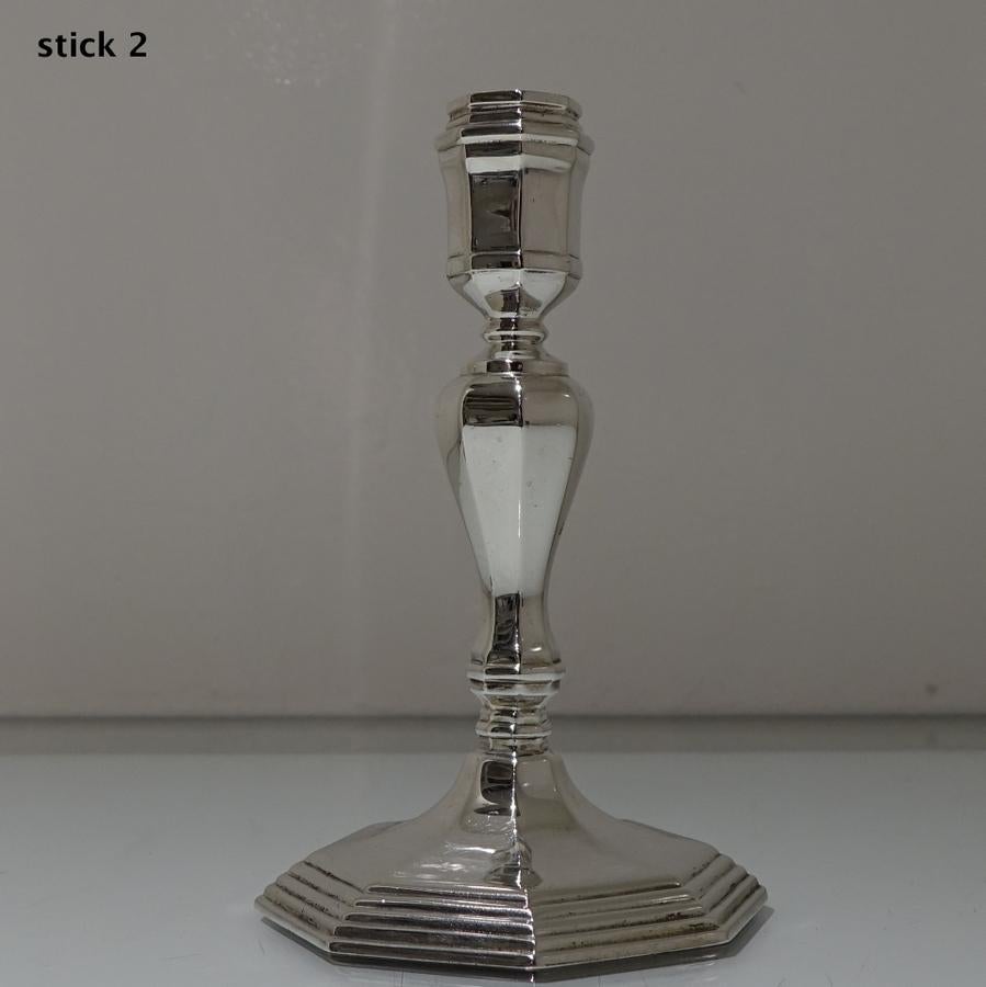 20th Century Modern Sterling Silver Pair Candlesticks, London, 1963 For Sale 5