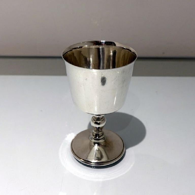 20th Century Modern Sterling Silver Set Six Wine Goblets Birmingham 1970 Barker In Good Condition For Sale In 53-64 Chancery Lane, London