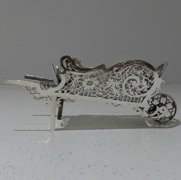 20th Century Modern Sterling Silver Wheel Barrow Dish For Sale 4