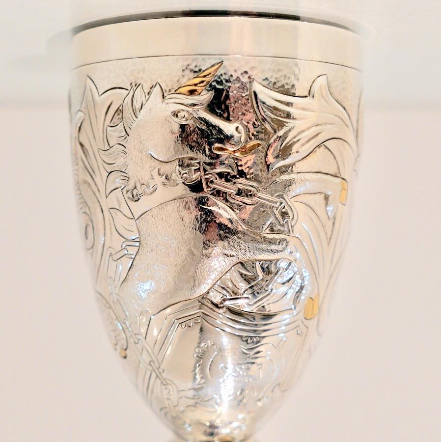 Modern Sterling Silver Wine Goblet London 2002 Richard Jarvis 3