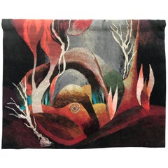 Bonito tapiz moderno del siglo XX de Bobyrug
