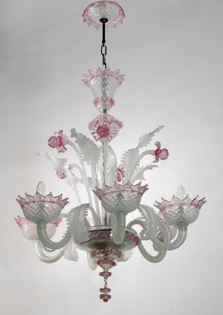 Italian 20th Century Modern Venetian Murano Glass Chandelier 