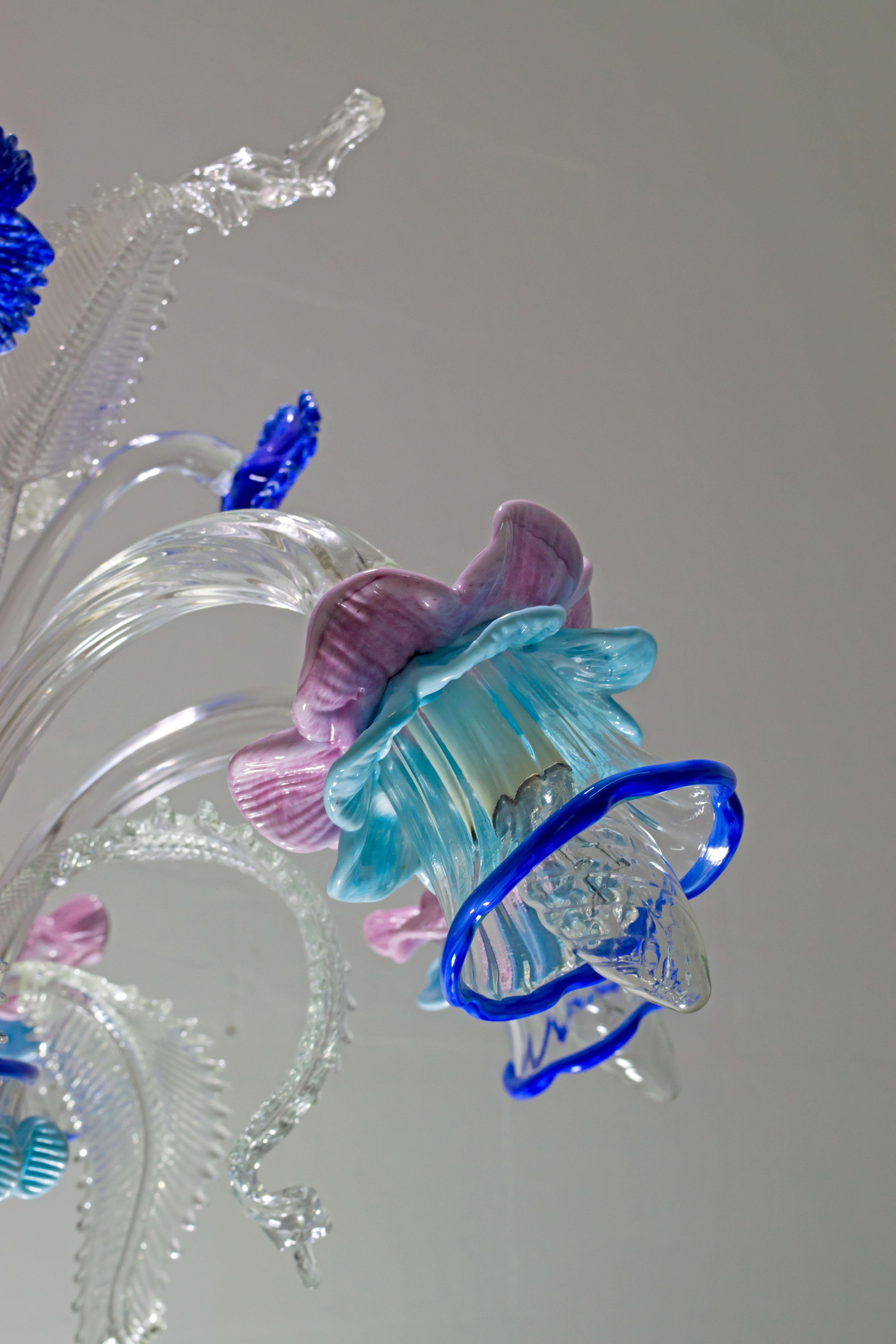 Mid-20th Century 20th Century Modern Venetian Murano Glass Chandelier 