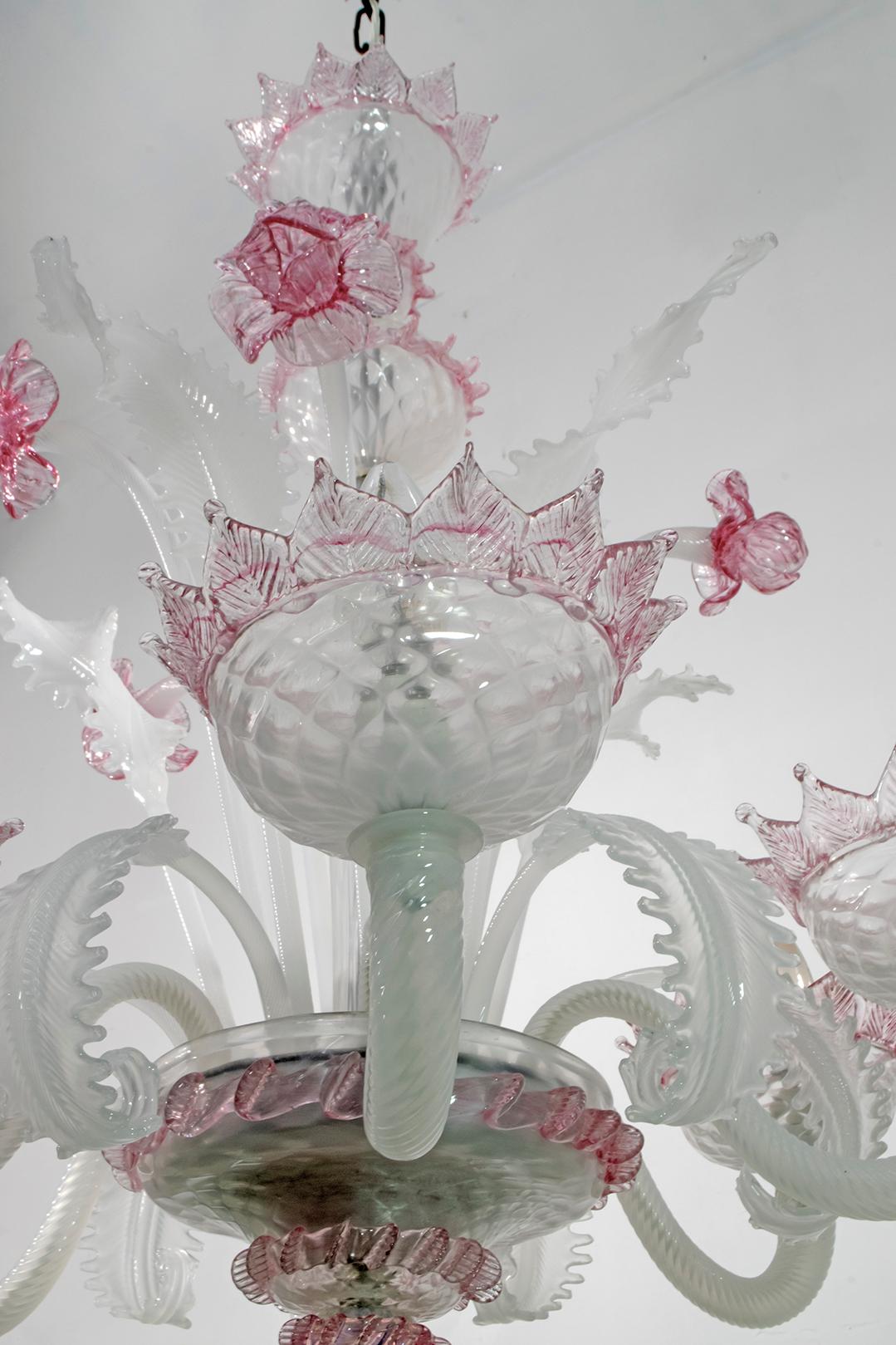 20th Century Modern Venetian Murano Glass Chandelier 