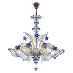 Vintage 20th Century Modern Venetian Murano Glass Chandelier "Ca'rezzonico" Style