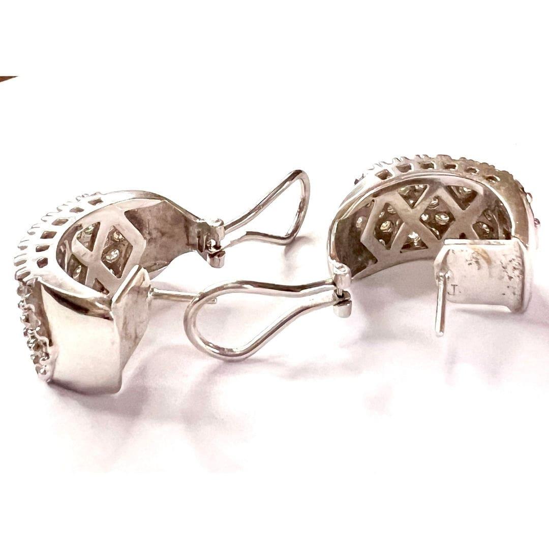 20th Century Modern with Diamonds White Gold 18k Earrings In Good Condition For Sale In MADRID, ES