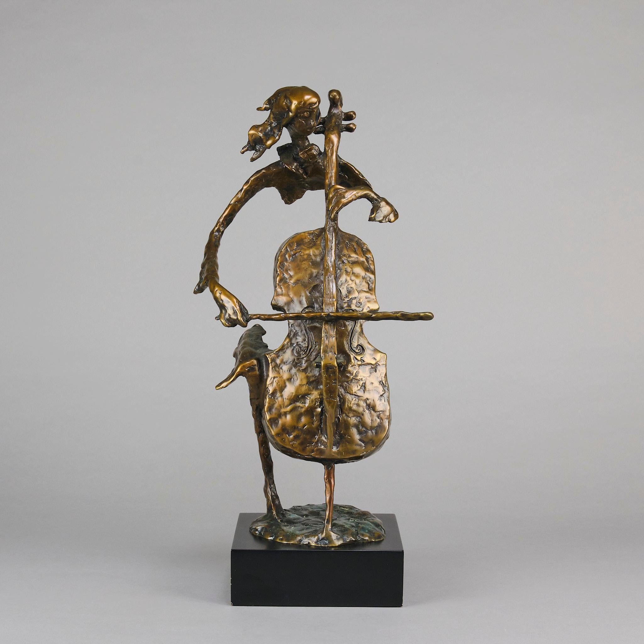 Mid-Century Modern Sculpture en bronze moderniste du 20e siècle intitulée 