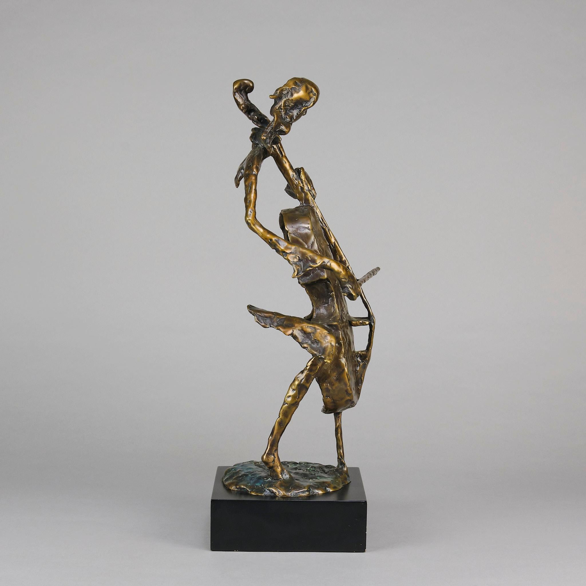 Moulage Sculpture en bronze moderniste du 20e siècle intitulée 