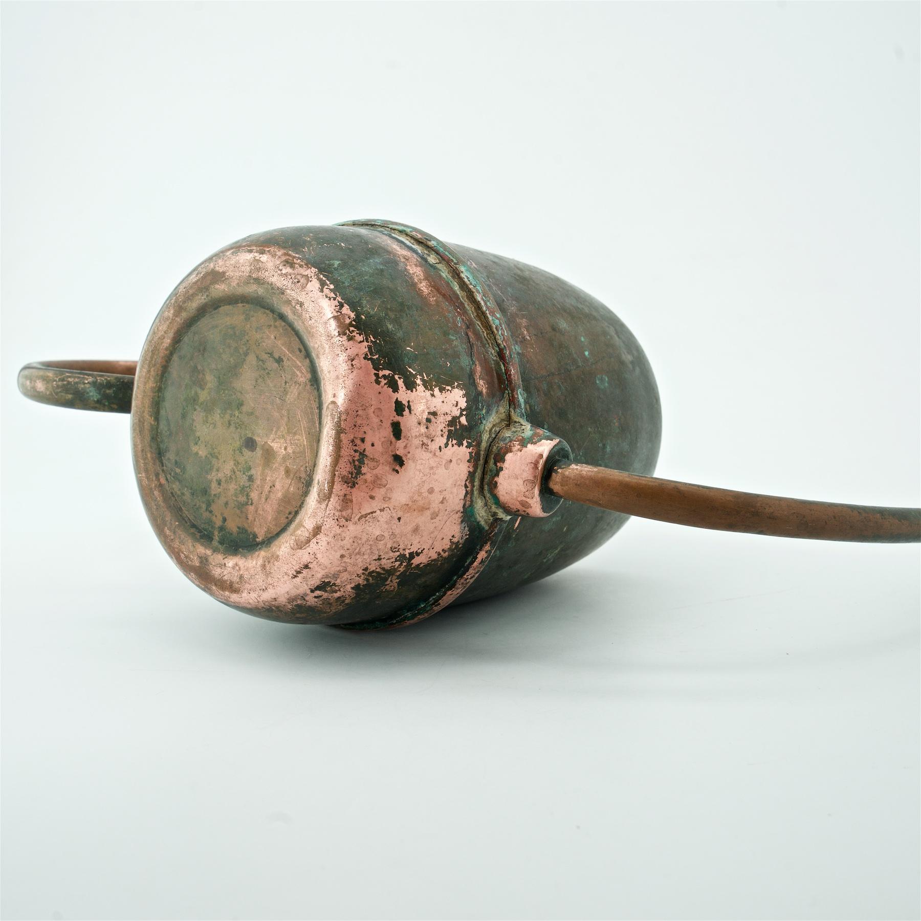 20th Century Modernist Copper Watering Can Industrial Plant Rustic Farmhouse In Fair Condition In Hyattsville, MD