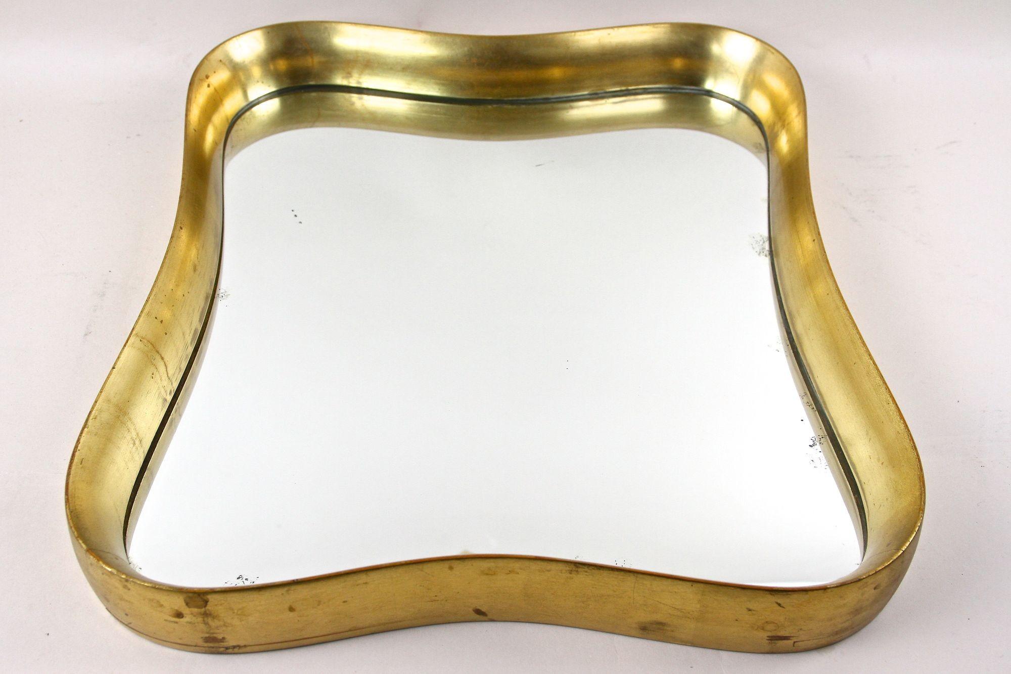 20th Century Modernist Gilt Wall Mirror Attributed to Max Welz, Austria ca.1940s en vente 5