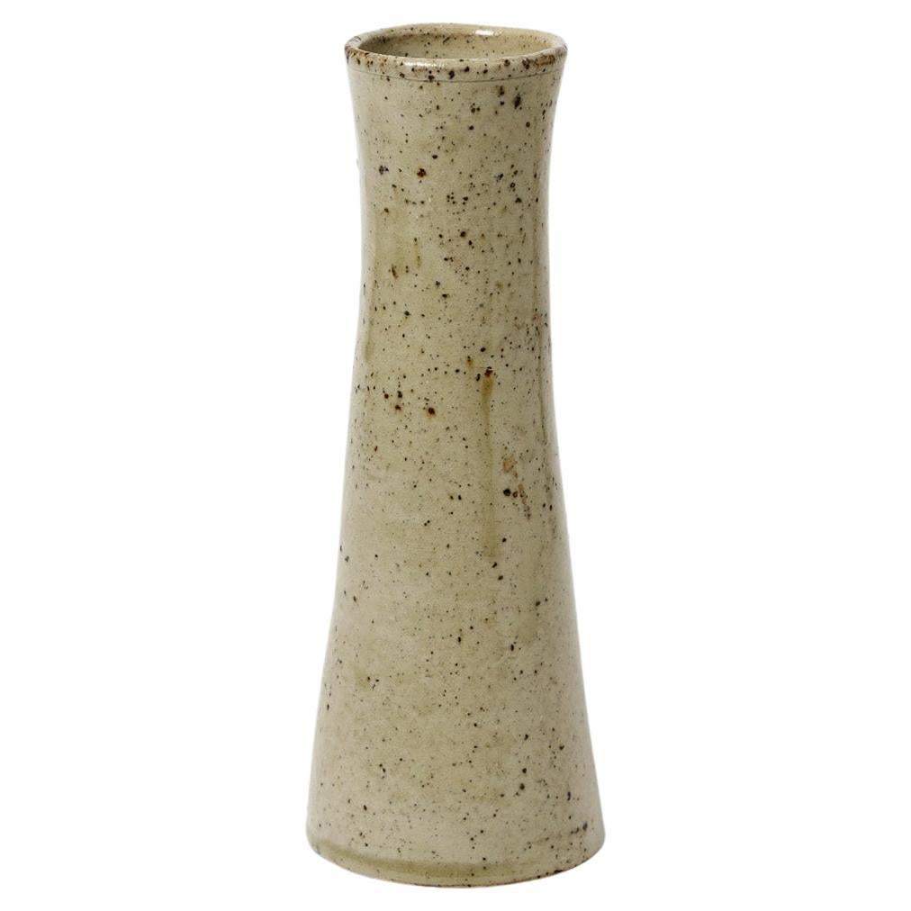 Modernistische Keramikvase aus grauem Steingut des 20. Jahrhunderts von Armand Bedu La Borne, 1940