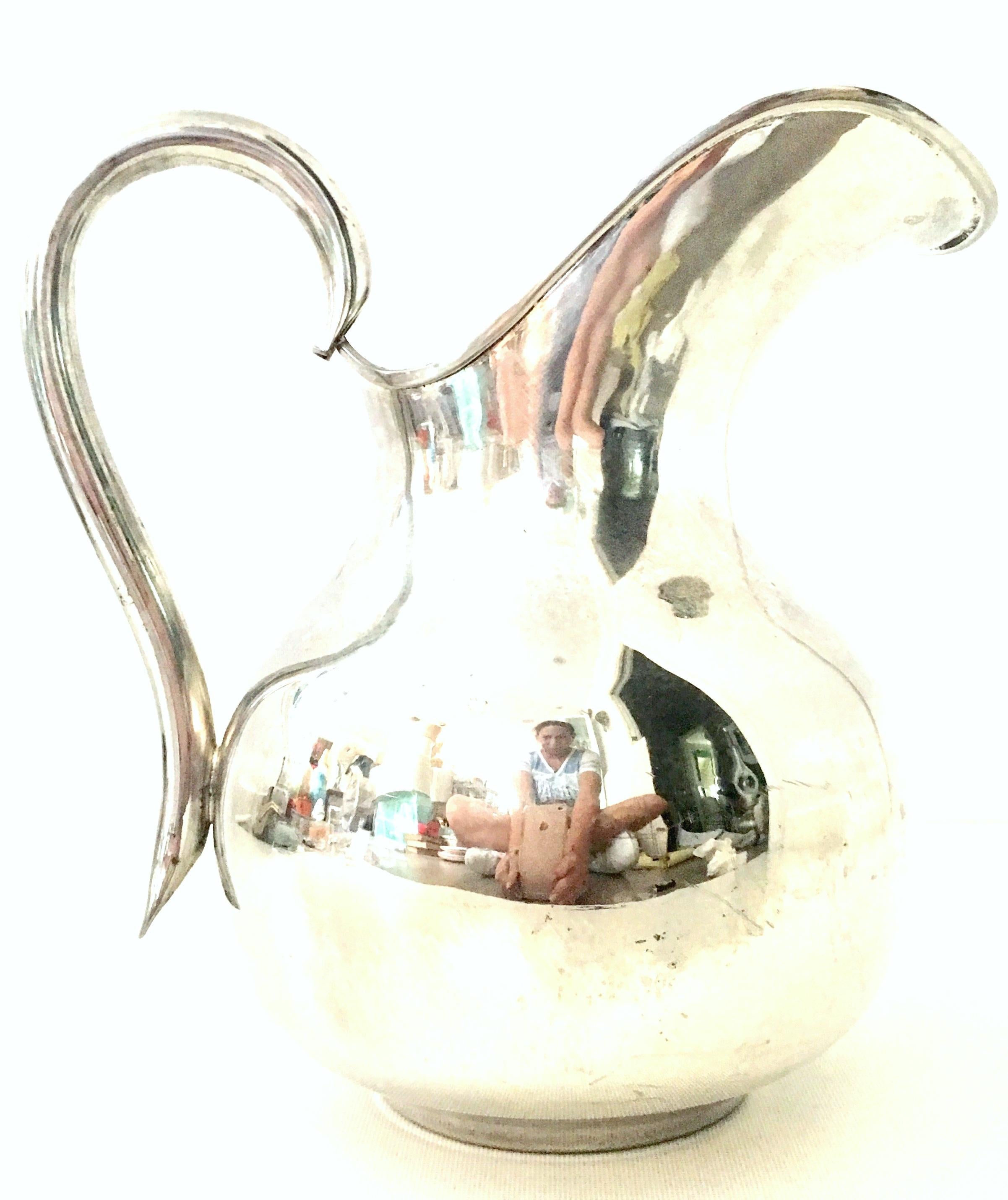 20th Century Modernist Mexican Silver Plate Pitcher-Signed In Good Condition In West Palm Beach, FL