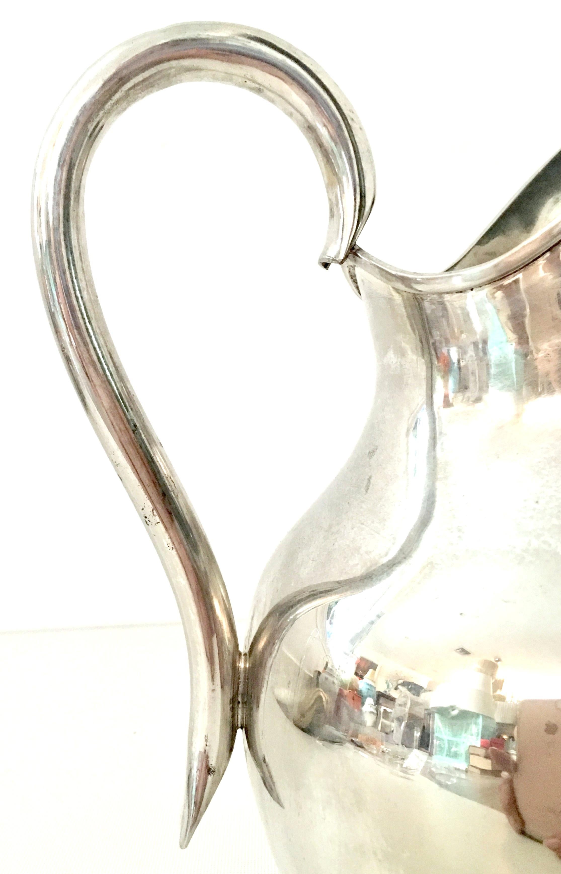 20th Century Modernist Mexican Silver Plate Pitcher-Signed 2