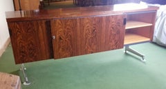 20th Century Modernist Rosewood Metal-Leg Sideboard Cabinet, Early 1960s