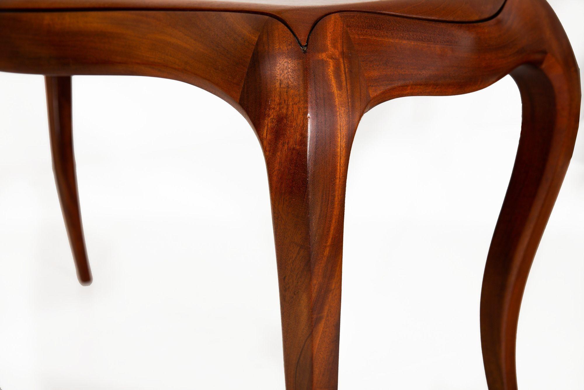 20th Century Modernist Serpentine Mahogany Console Table For Sale 5