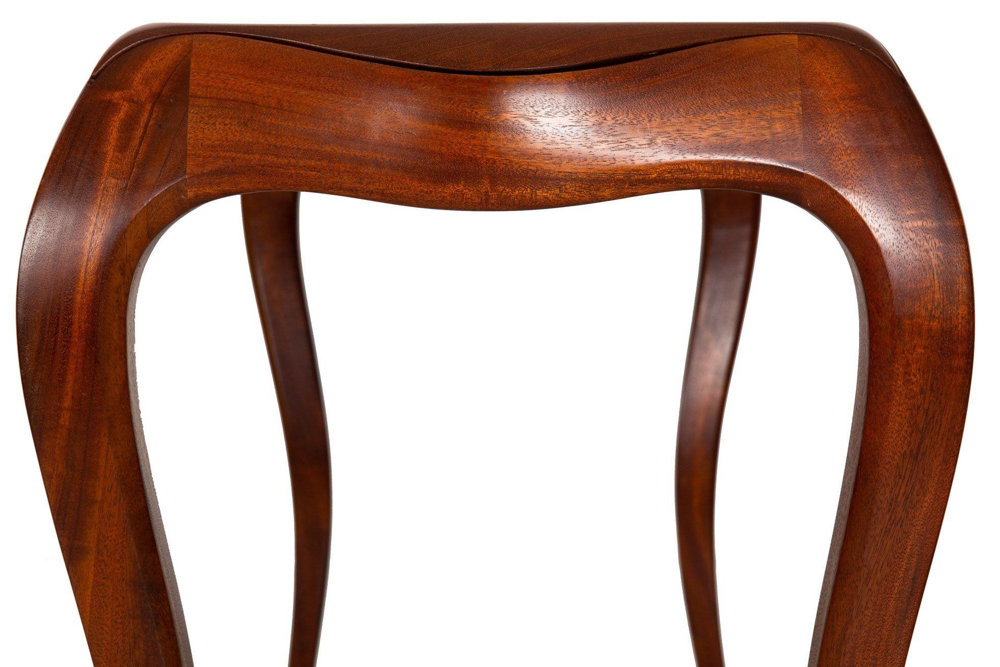 20th Century Modernist Serpentine Mahogany Console Table For Sale 11