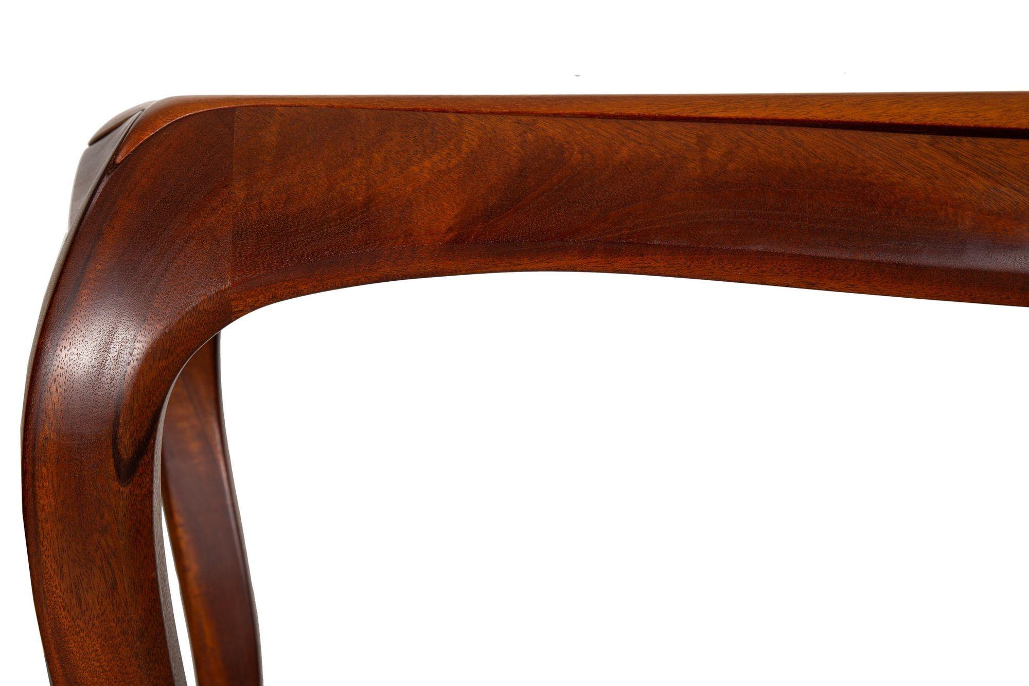 20th Century Modernist Serpentine Mahogany Console Table For Sale 12