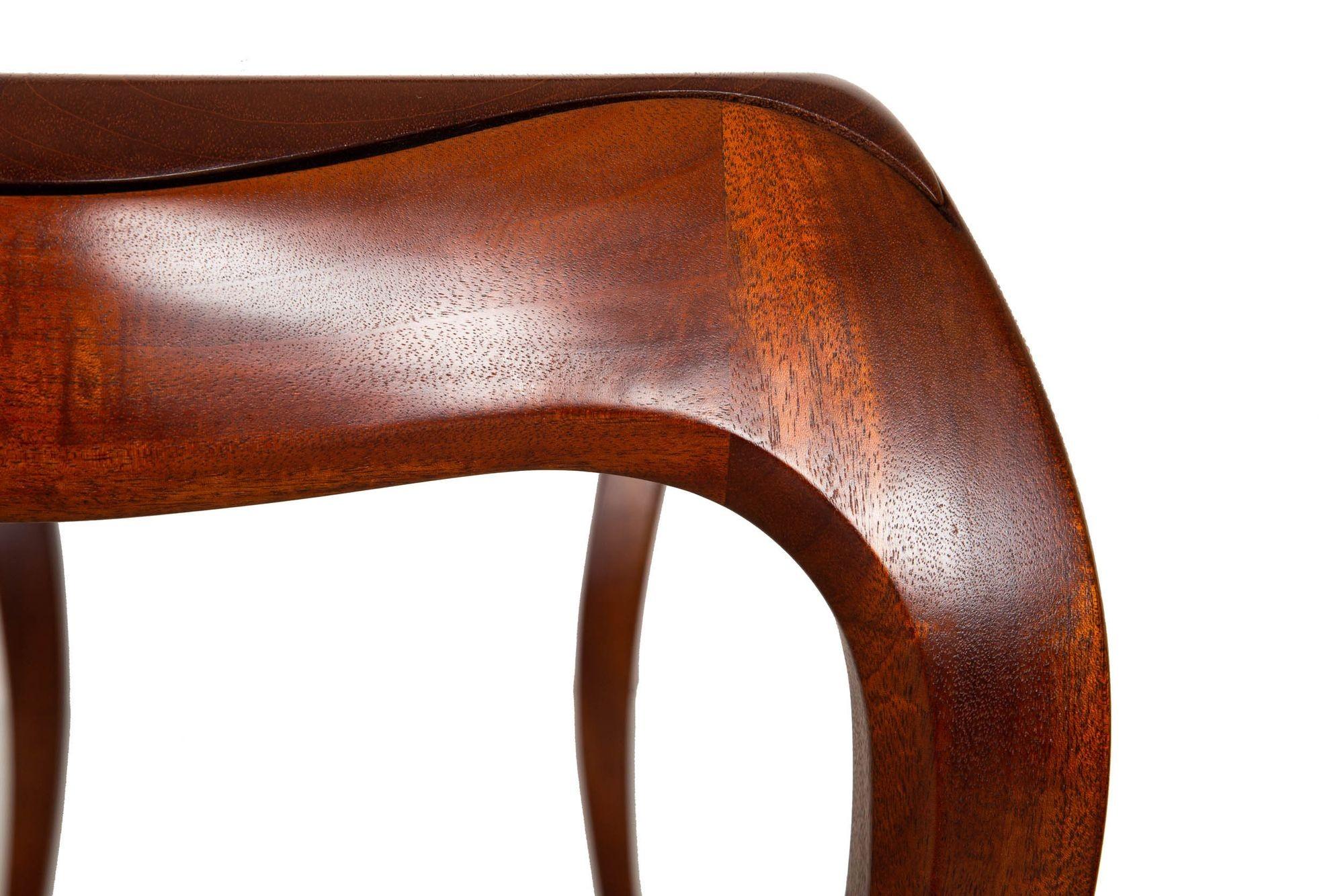 20th Century Modernist Serpentine Mahogany Console Table For Sale 13