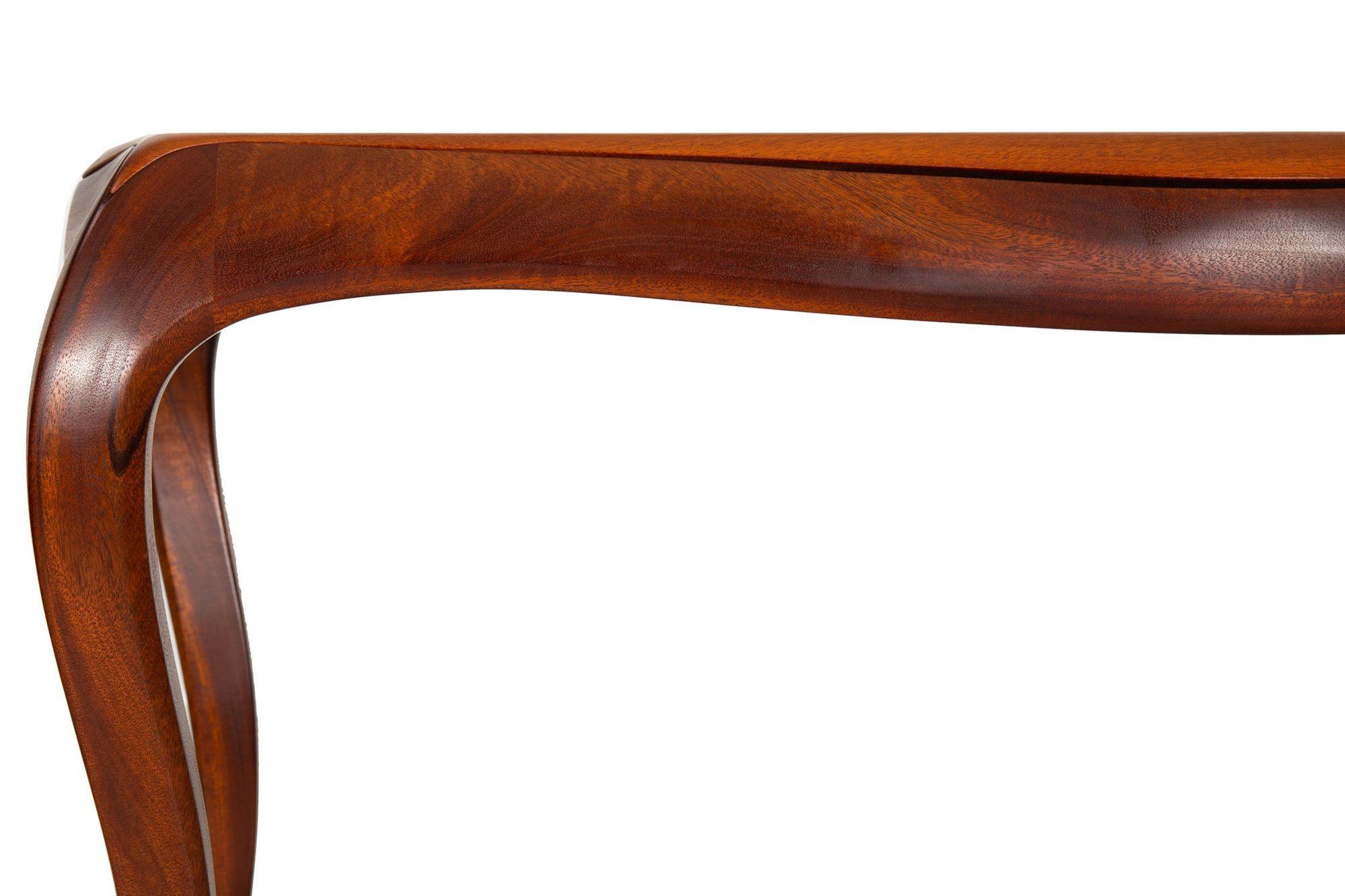 Acajou Table console en acajou serpentin moderniste du 20e siècle en vente