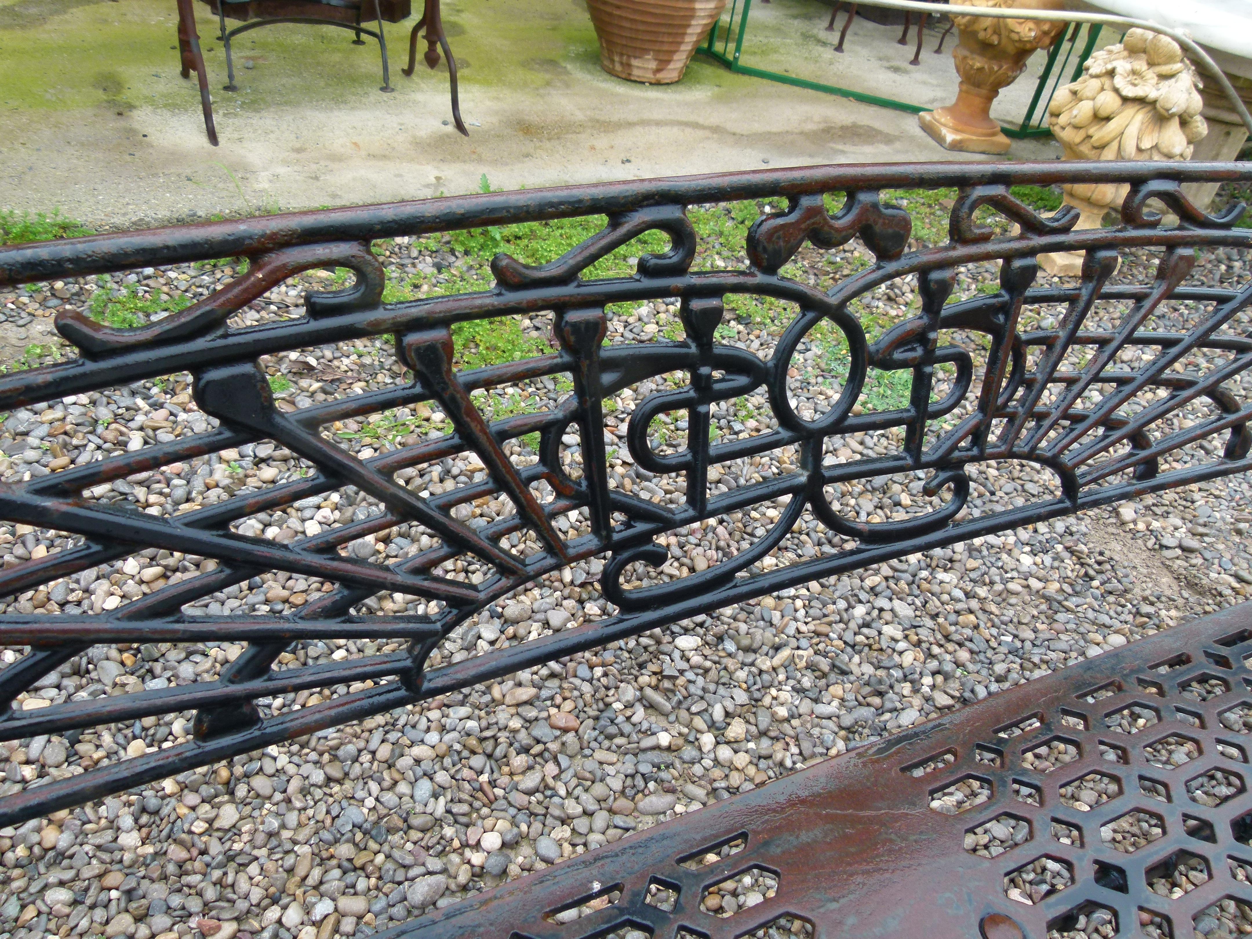 20th Century Modernist Style Garden Bench, Cast Iron, Spain 1