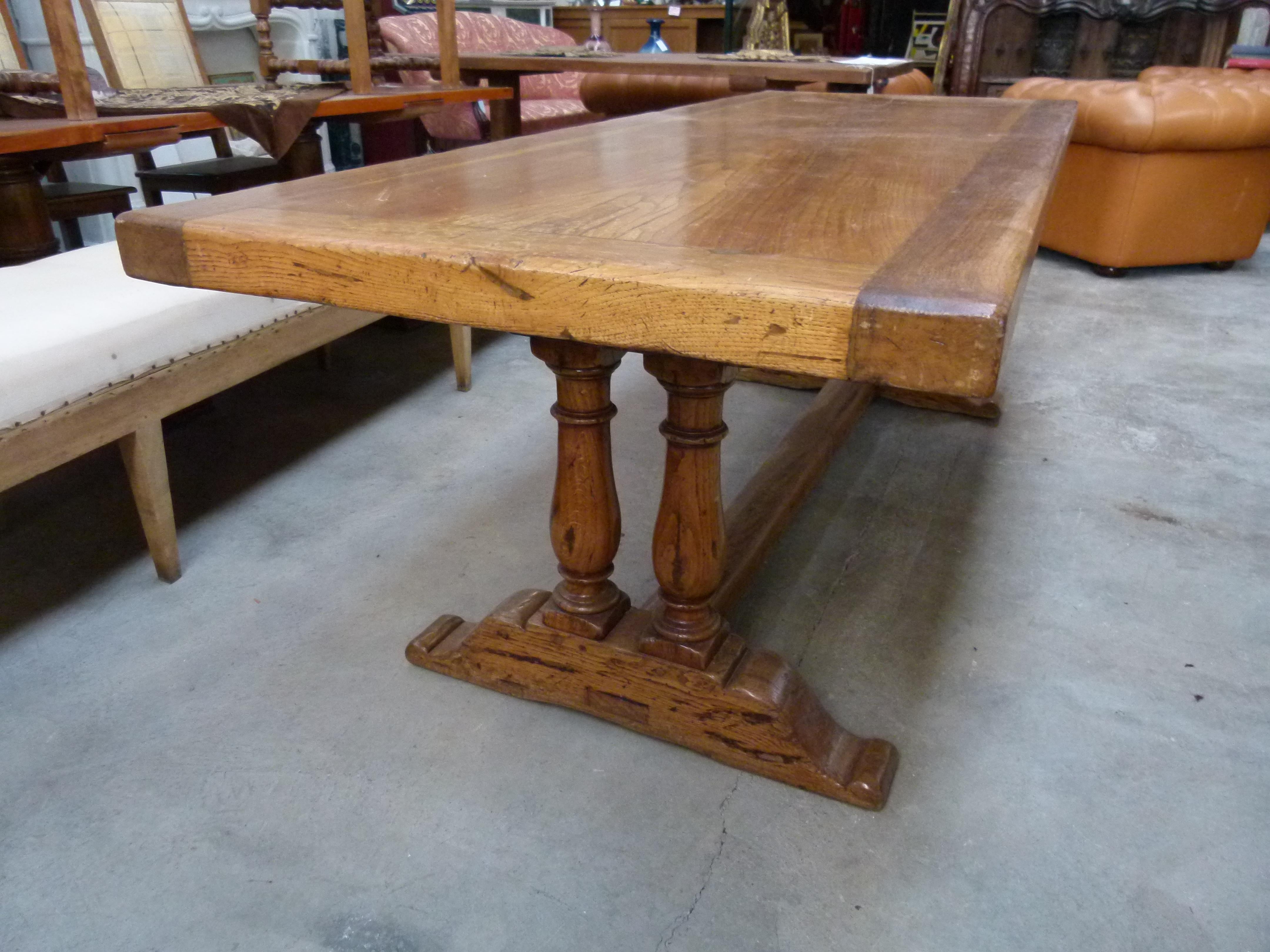 Rustic 20th Century Monastery Style Oak French Table