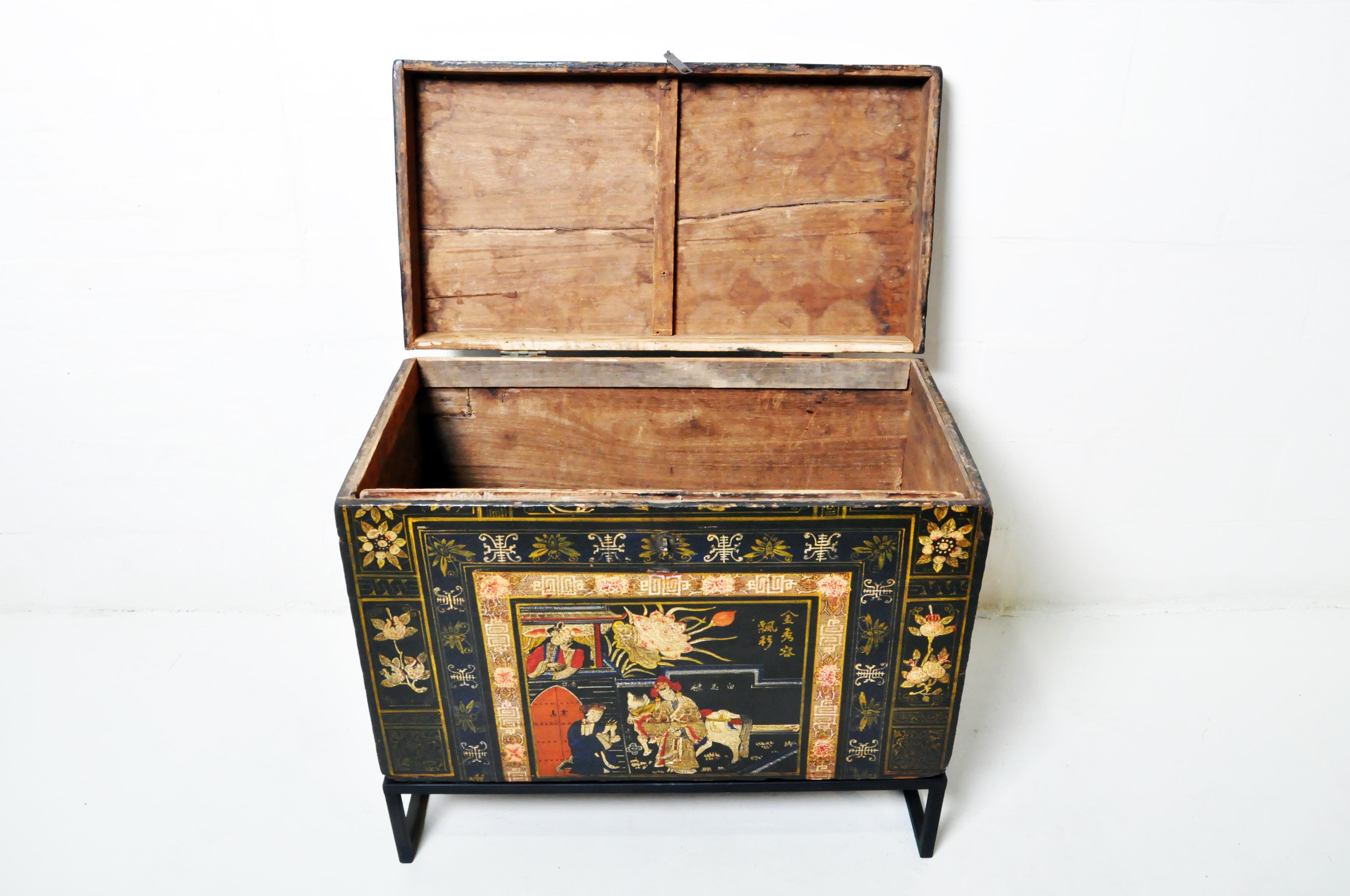 20th Century Mongolian Wedding Chest In Fair Condition In Chicago, IL
