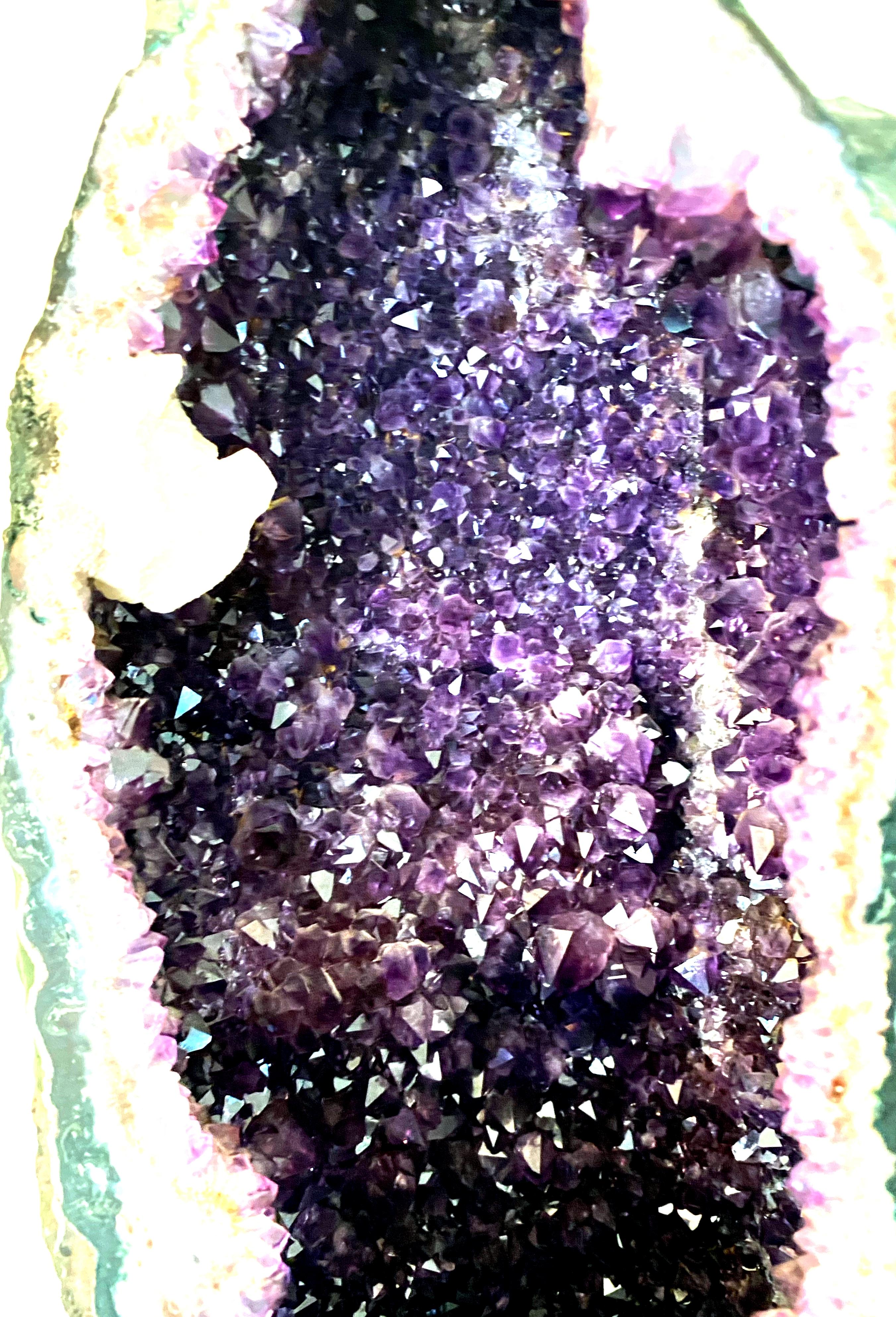 20th Century Monumental Brazilian Cathedral Amethyst Geode and Custom Stand For Sale 5