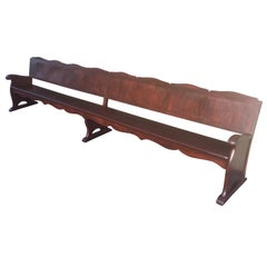 20th Century Monumental Church Walnut Bench Settee, Restored
