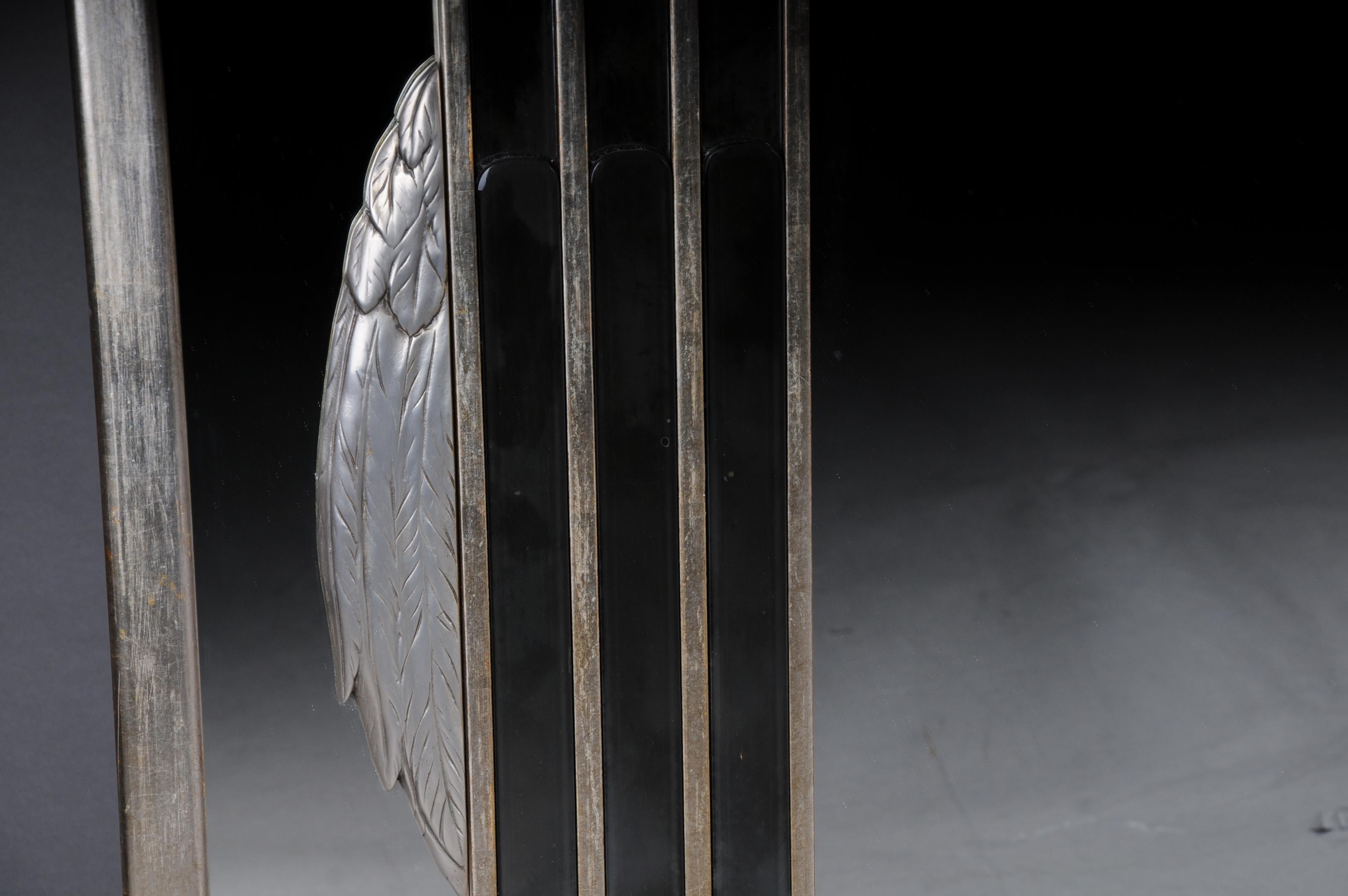 20th Century Monumental Designer Standing Mirror, Italy, Silver For Sale 5