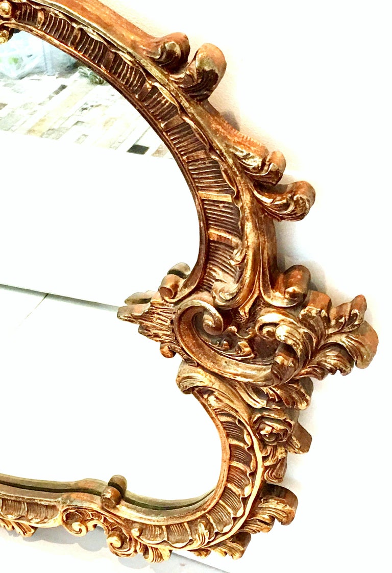 20th Century Monumental French Baroque Style Ornate Gold Gilt Mirror at