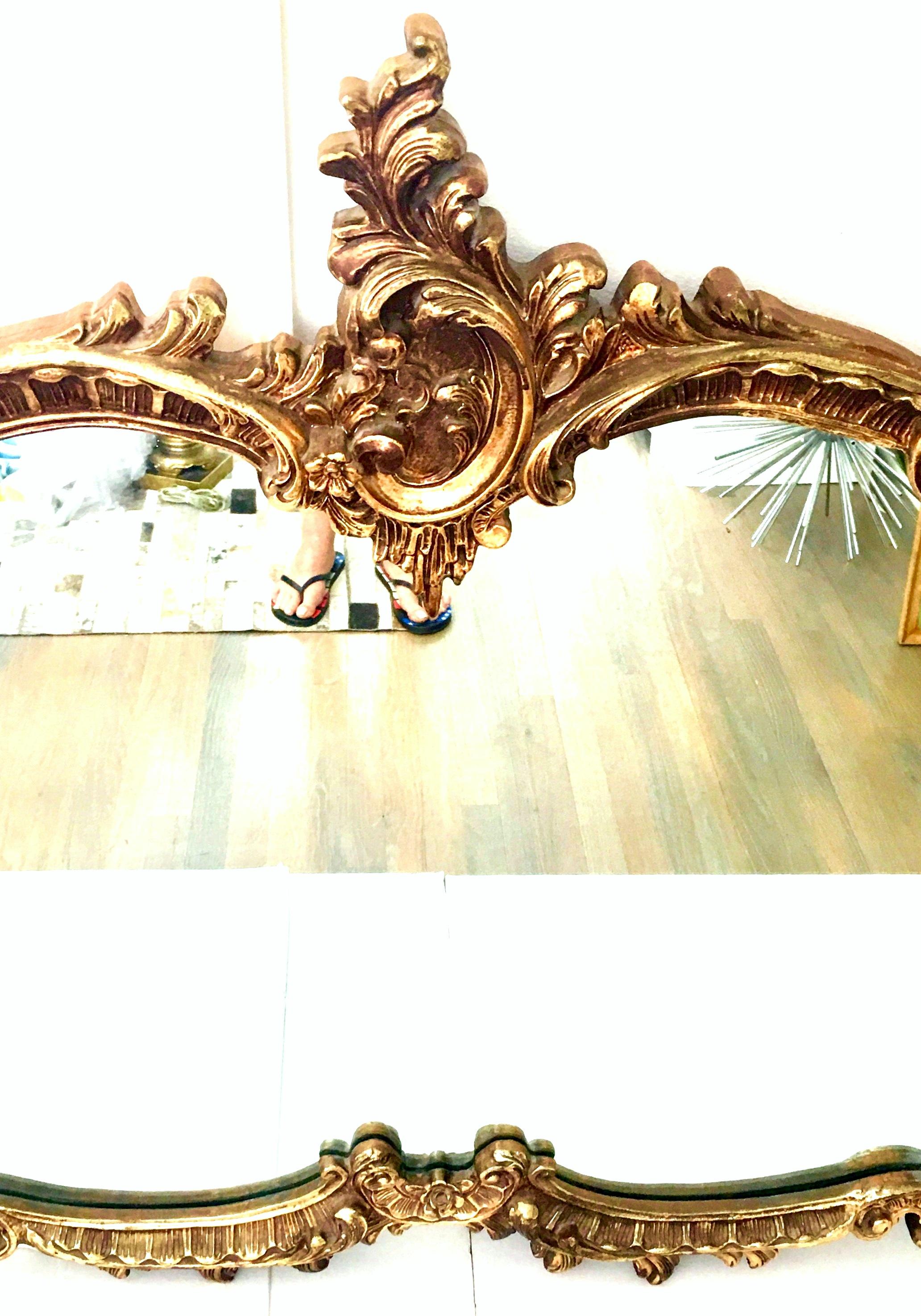 20th Century Monumental French Baroque Style Ornate Gold Gilt Mirror In Good Condition For Sale In West Palm Beach, FL