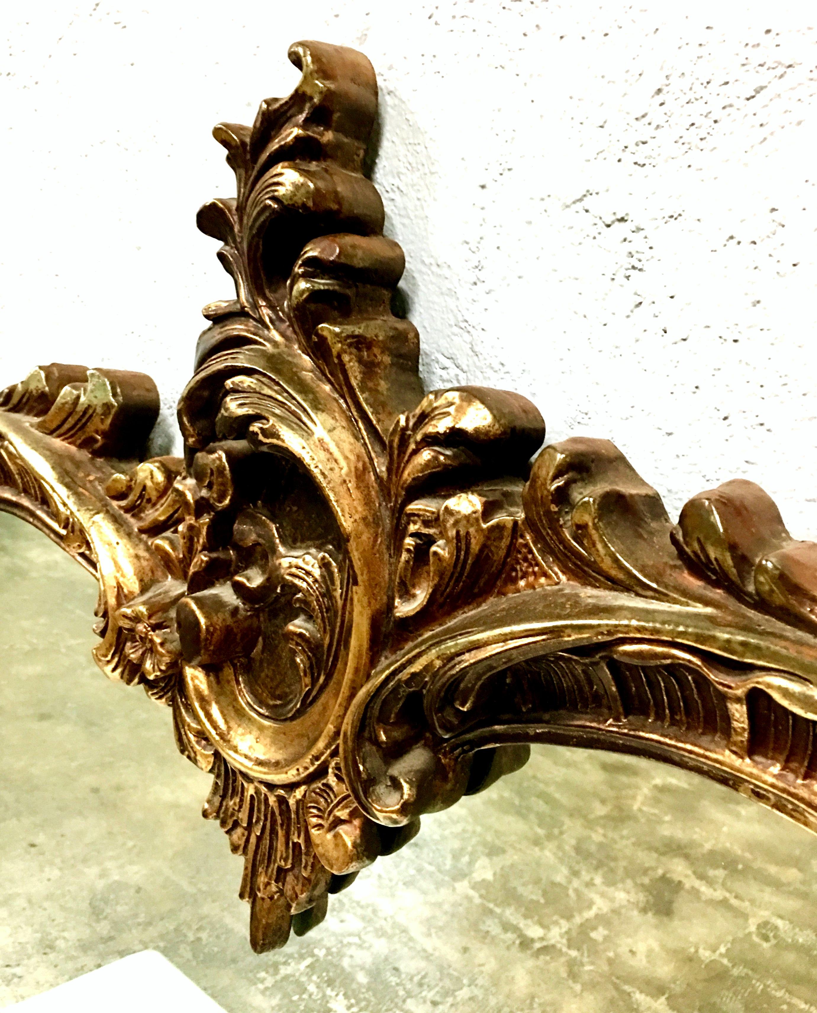 20th Century Monumental French Baroque Style Ornate Gold Gilt Mirror For Sale 5