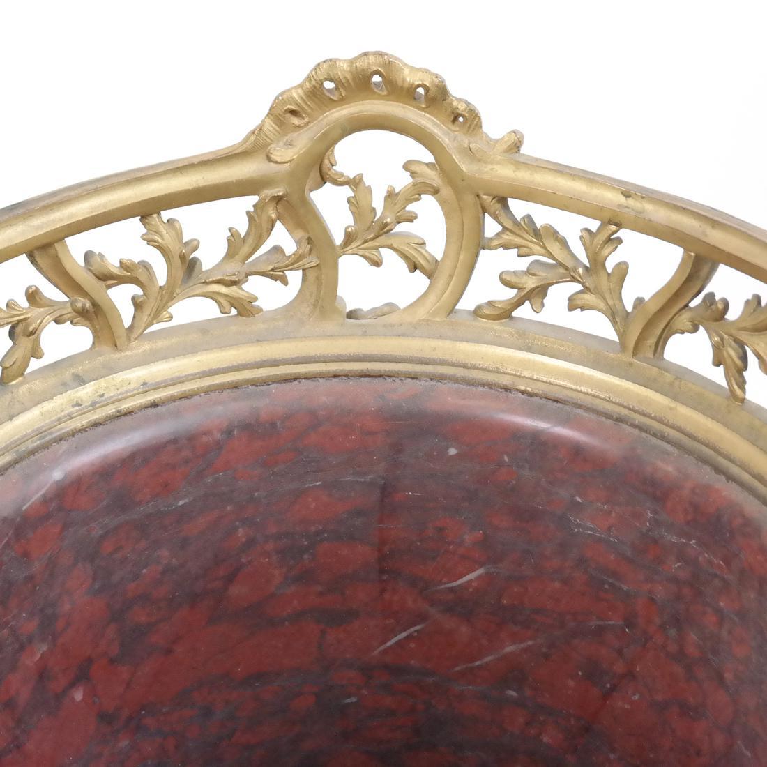 20th Century Monumental Gilt Bronze Mounted Rouge Marble Planter Centerpiece In Good Condition For Sale In New York, NY