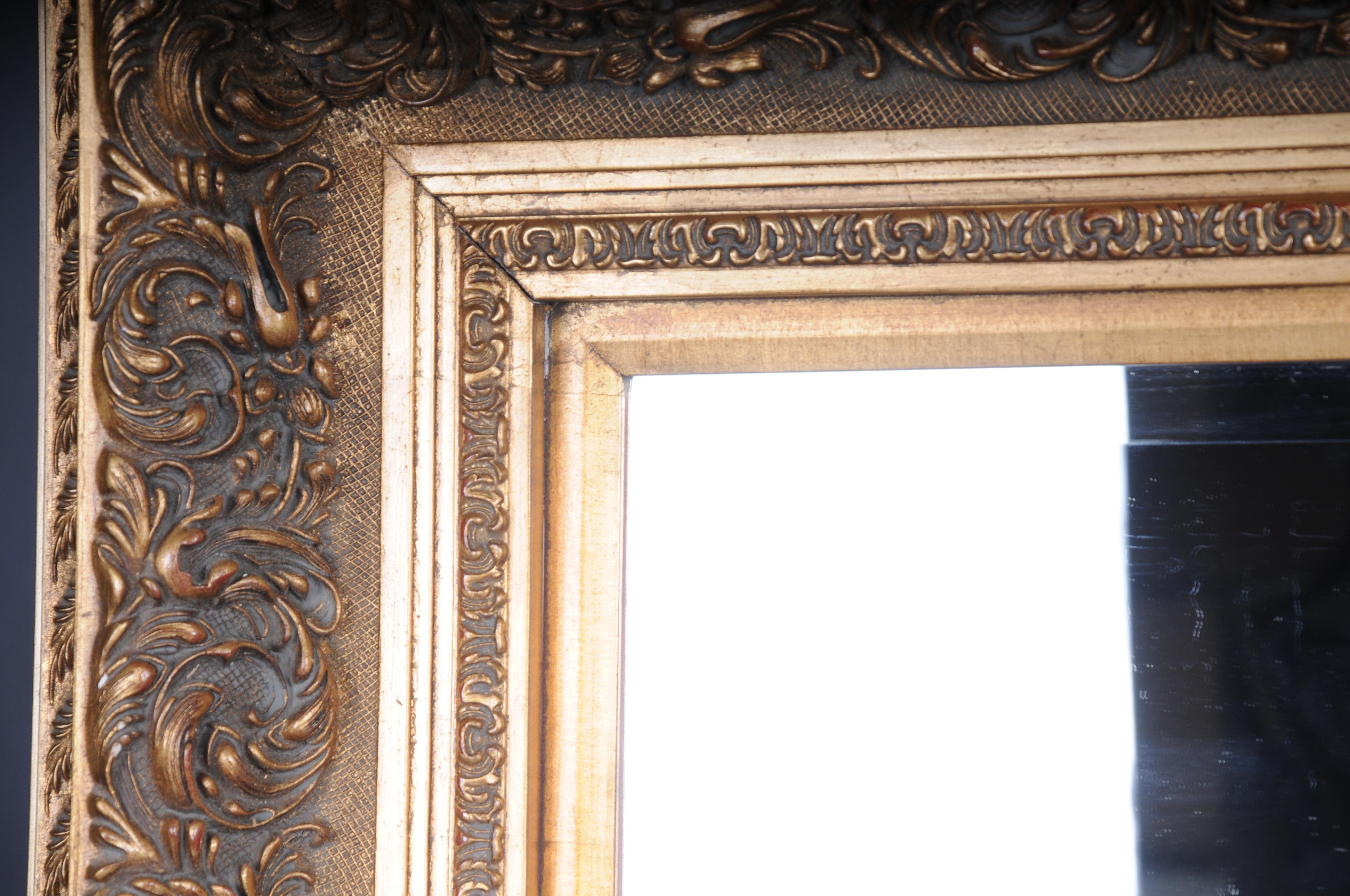 20e siècle Miroir mural ancien monumental, doré en vente 3