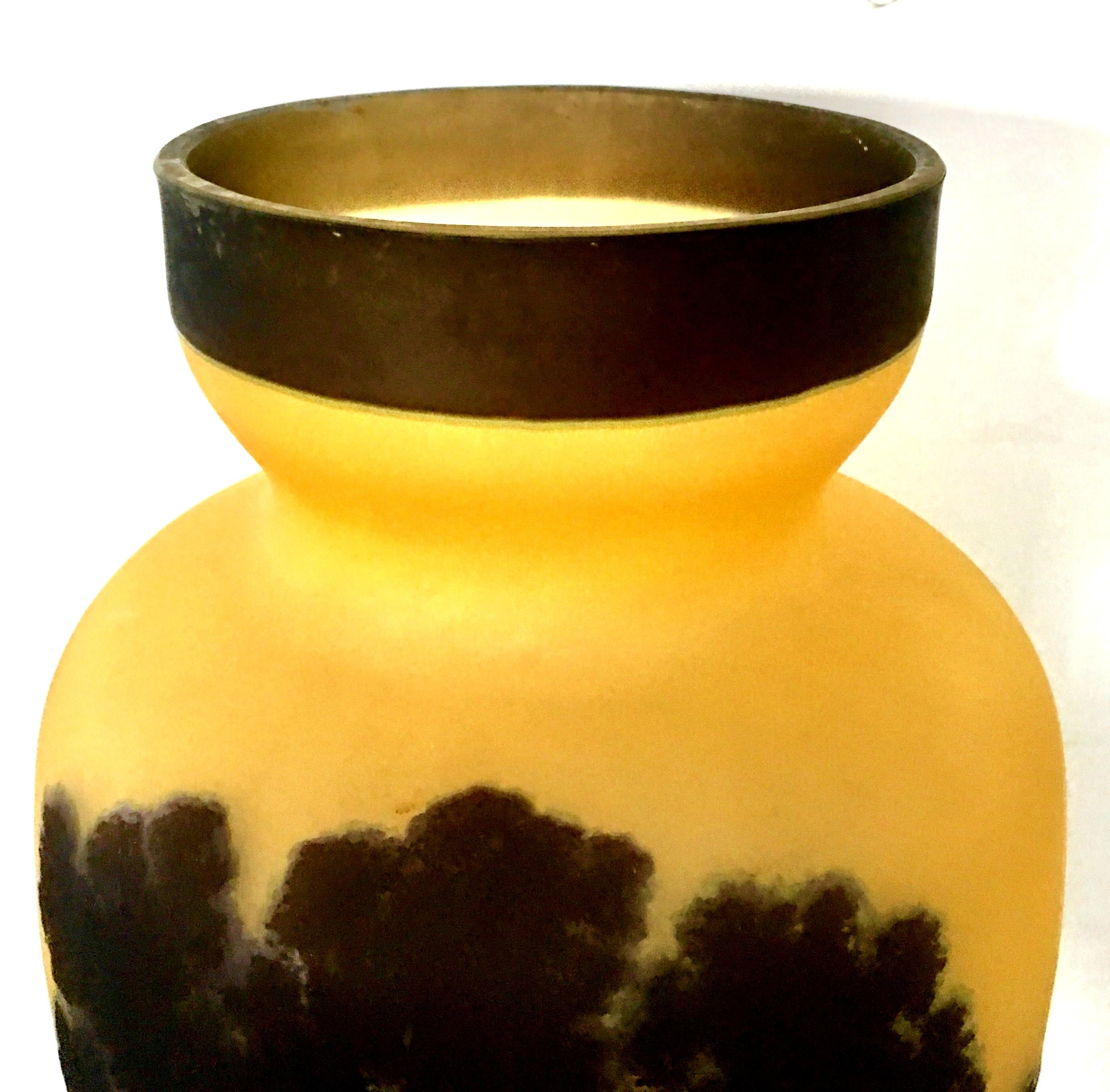 20th Century Monumental Romanian Art Glass Cameo Vase 4
