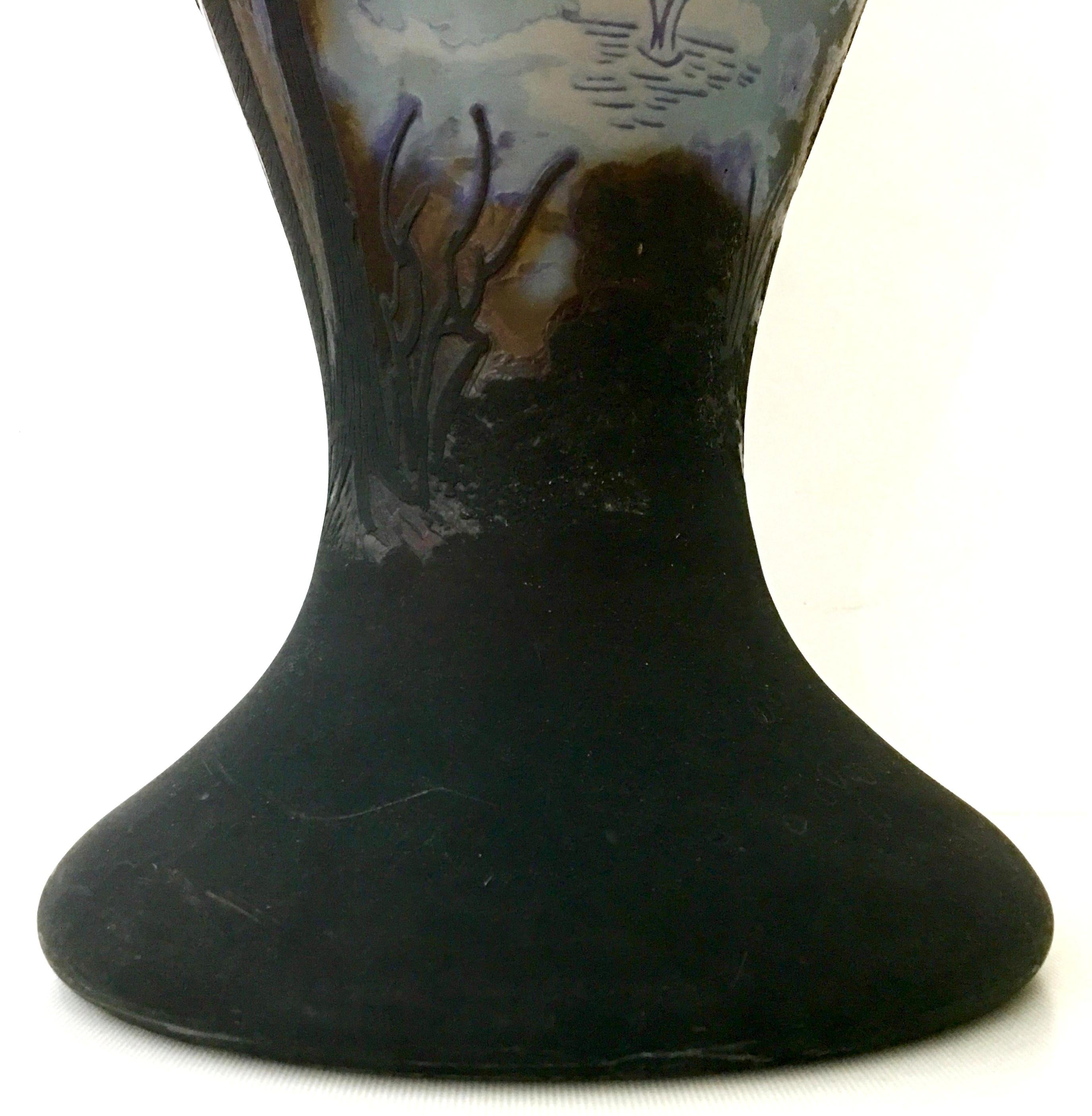 20th Century Monumental Romanian Art Glass Cameo Vase 5