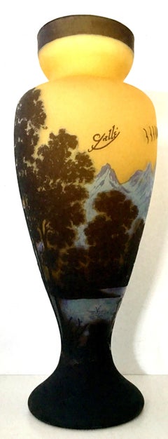 20th Century Monumental Romanian Art Glass Cameo Vase
