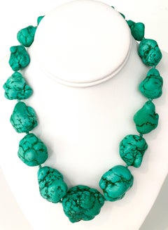20th Century Monumental Turquoise "Nugget" Choker Necklace