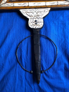 20th Century Moroccan Berber Hardwood and Repurposed Camel Bone Mirror Boho Chic