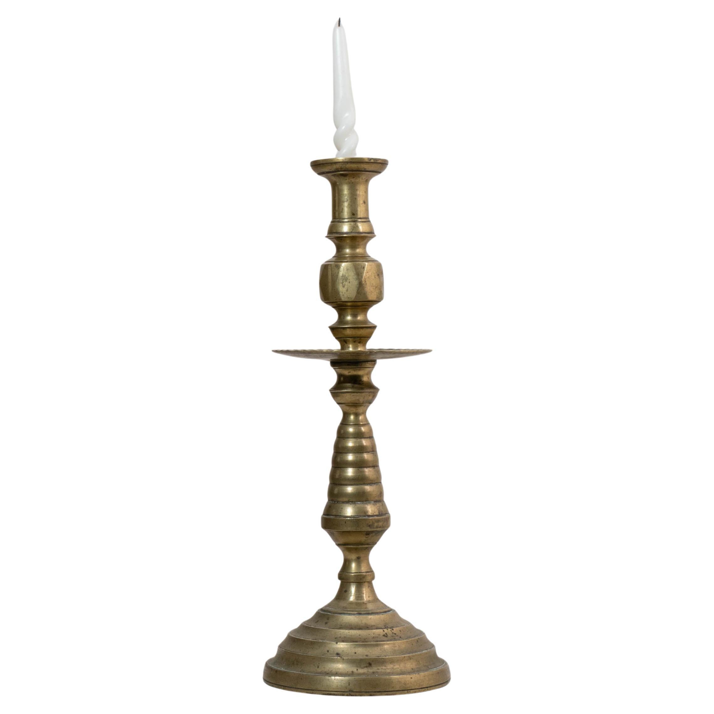 20th Century Moroccan Brass Candlestick For Sale