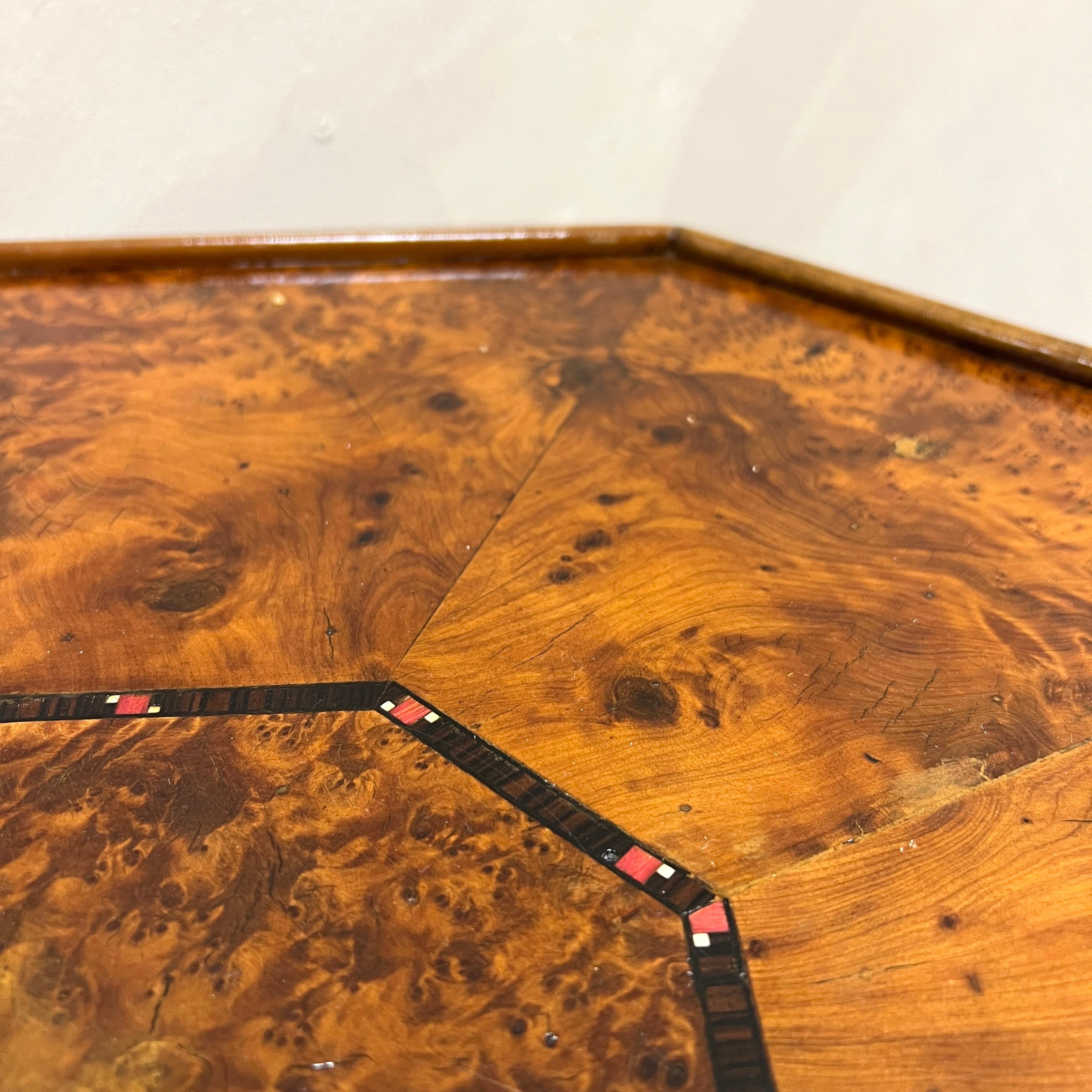 20th Century Moroccan Burr Walnut Side table For Sale 4