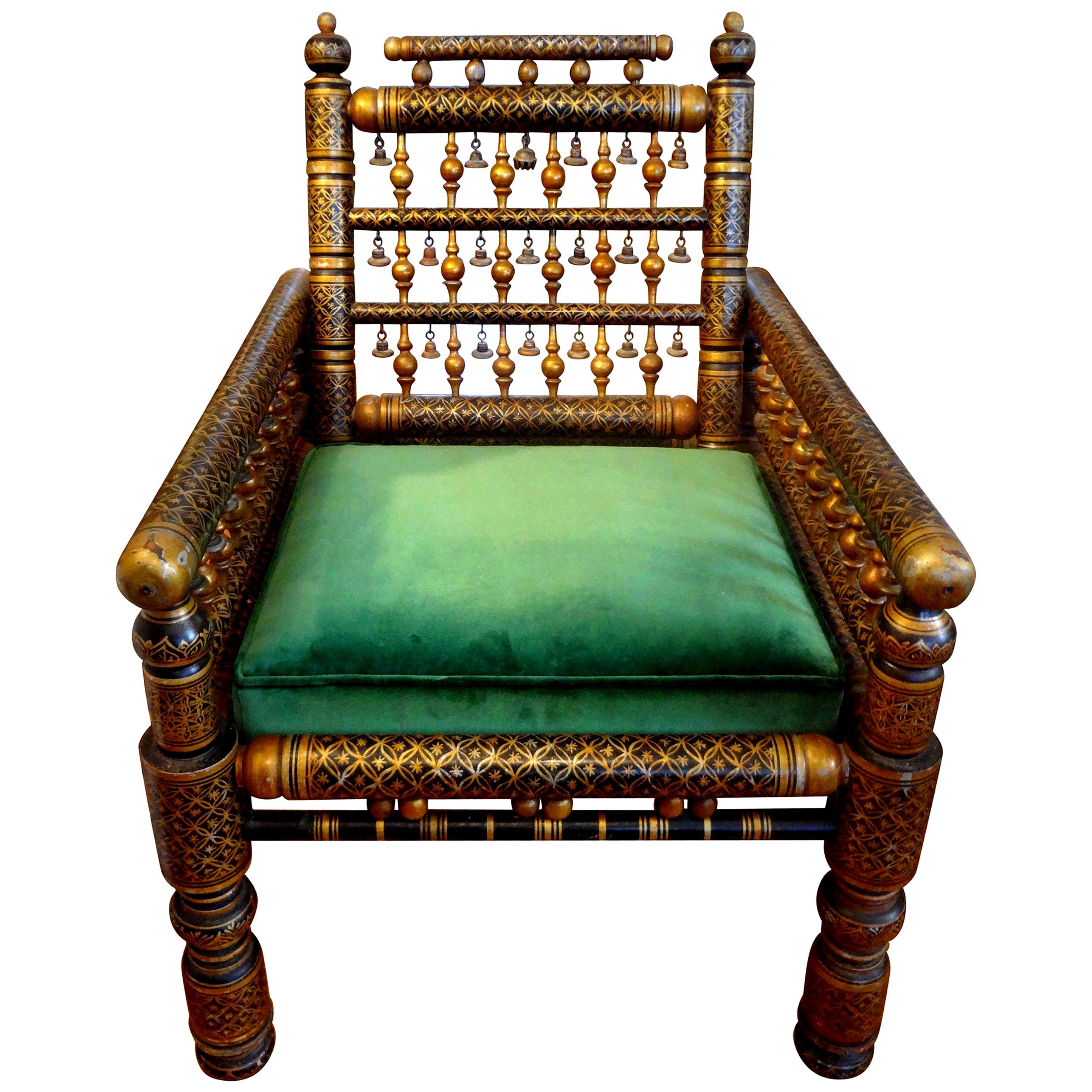 Pair of Wonderfully Decorated Traditional Pakistani Chairs at 1stDibs