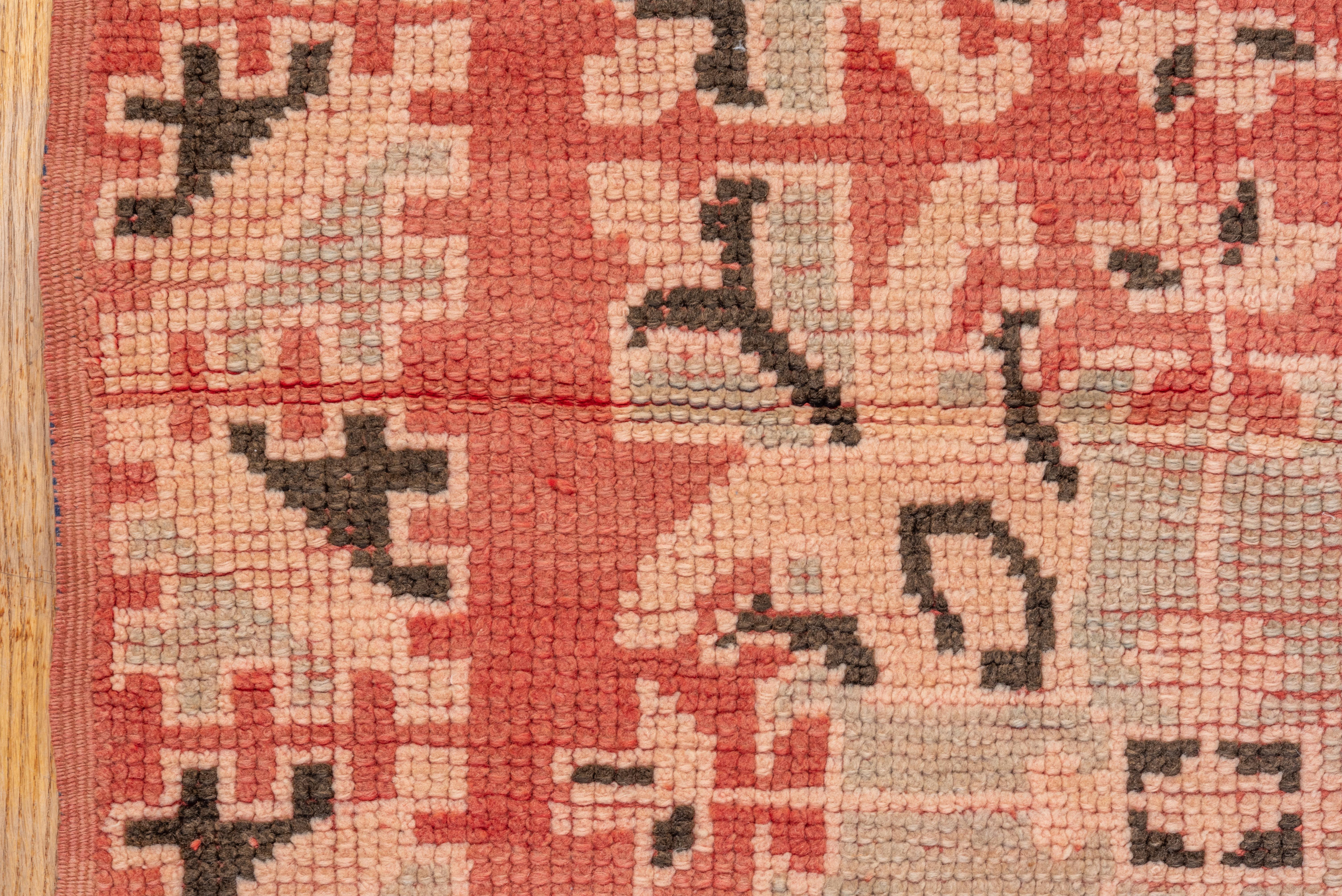 Wool 20th Century Moroccan Rug Allover Orange Clay Abstract For Sale