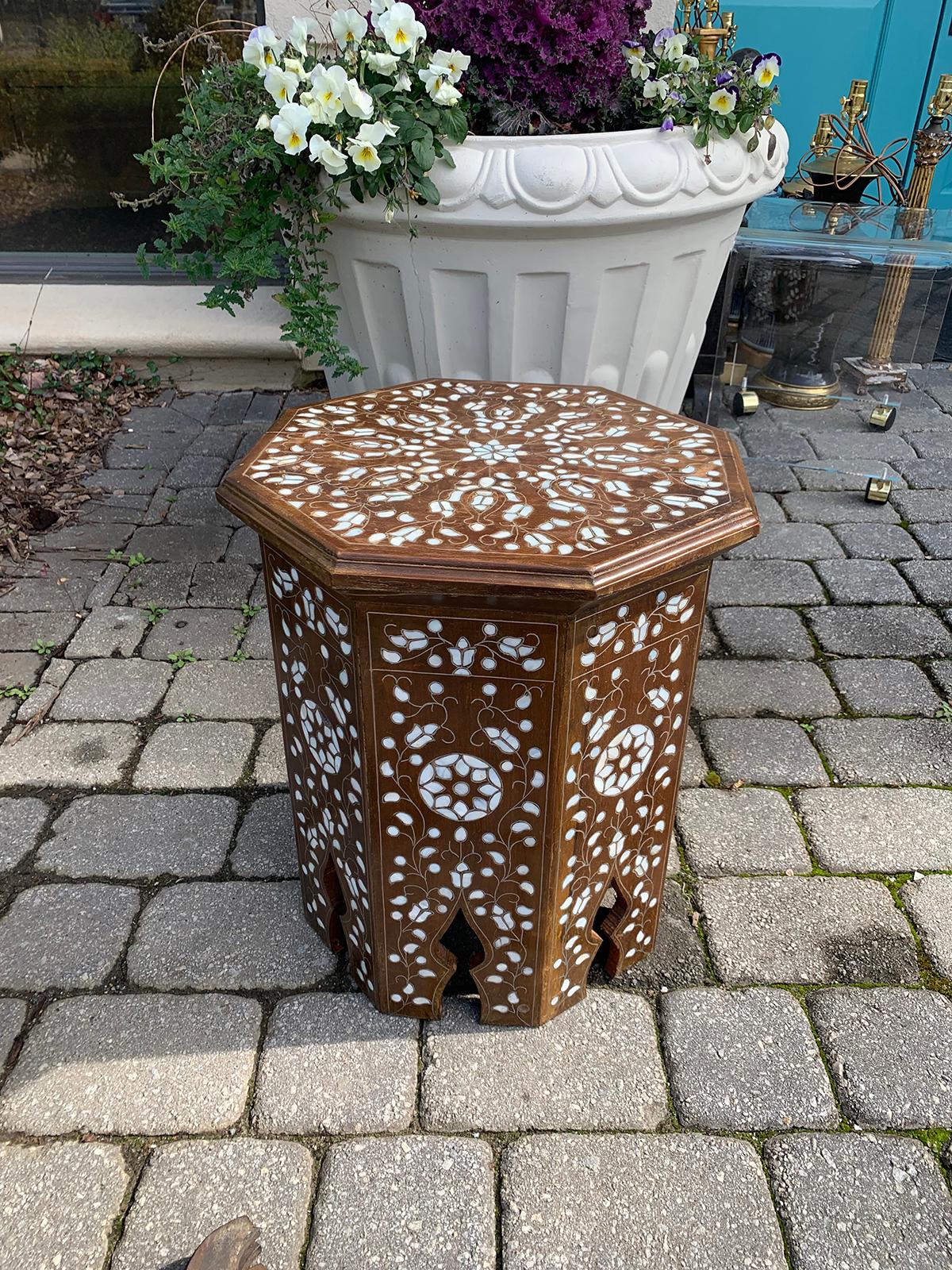 20th Century Moroccan Style Inlaid Drinks Table 2