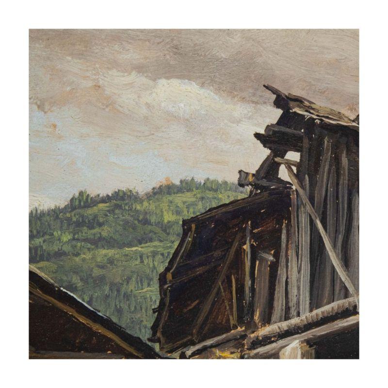 Peinture Tempera sur carton de vue de montagne du 20ème siècle par Piero Leidi en vente 2