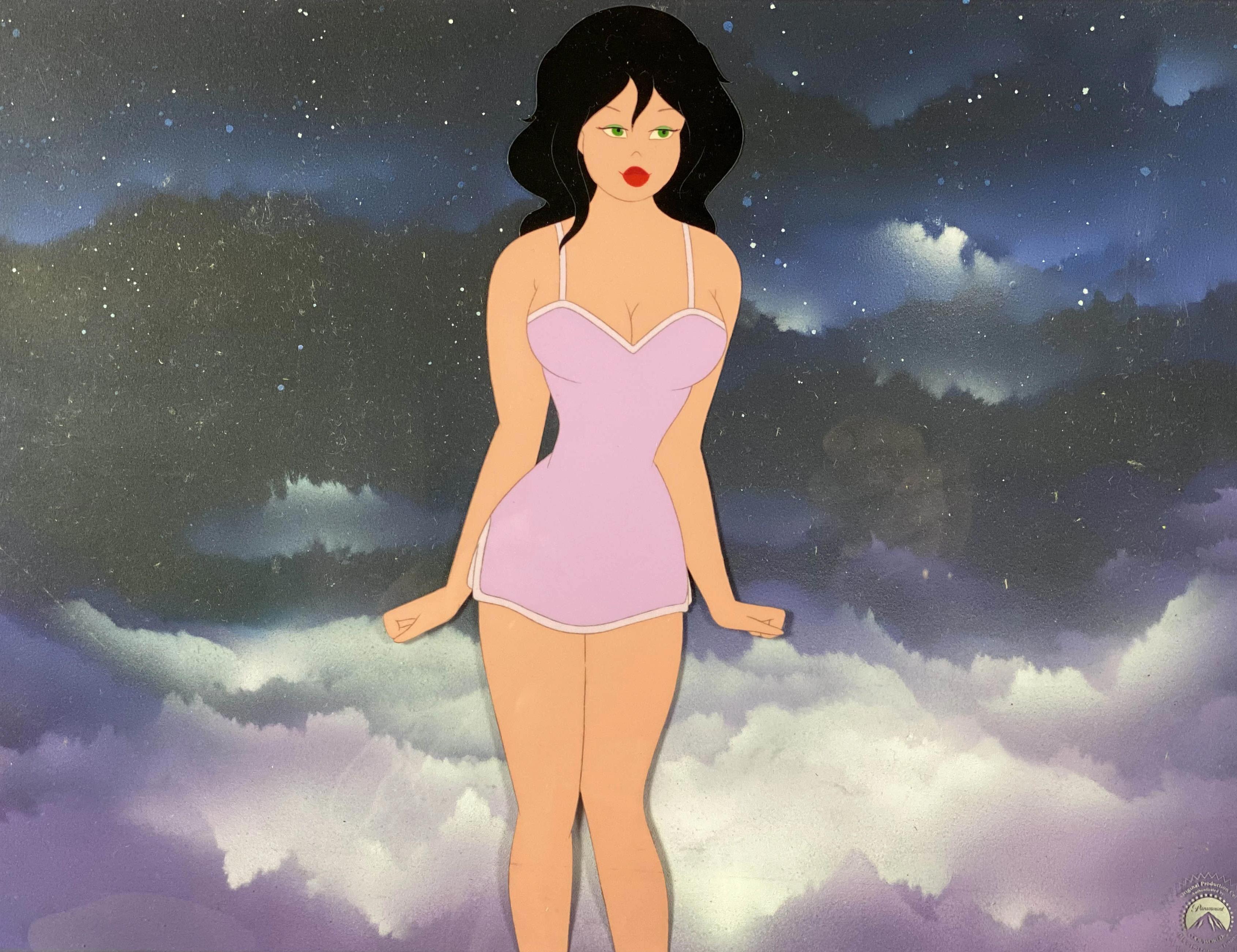 An excellent full colour multi-layered original production cel of an animated character from the film 'Cool World'. Authenticated by Paramount and dated 1992.

Original production cels are one-of-a-kind pieces of art that were used in the creation